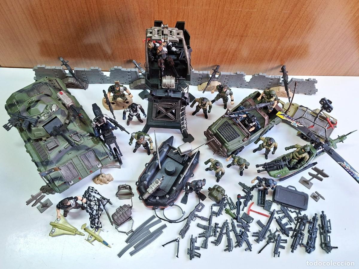 Juguetes antiguos y juegos de colecci&oacute;n: GRAN LOTE MILITAR: HELICOPTERO,COCHES,SOLDADOS Y ACCESORIOS