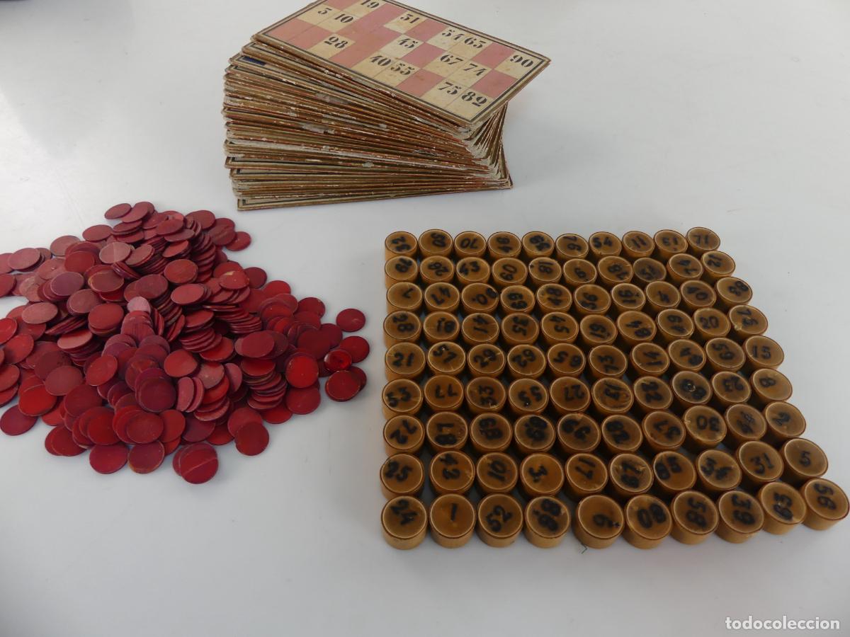 Antique Toys and Collectible Games: ANTIGUO JUEGO DE BINGO TALONES FICHAS Y NUMEROS