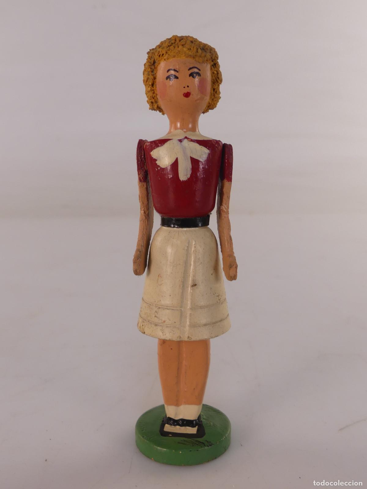 Antique Toys and Collectible Games: FIGURA MU&Ntilde;ECA DE MADERA MODELO BAMBINO