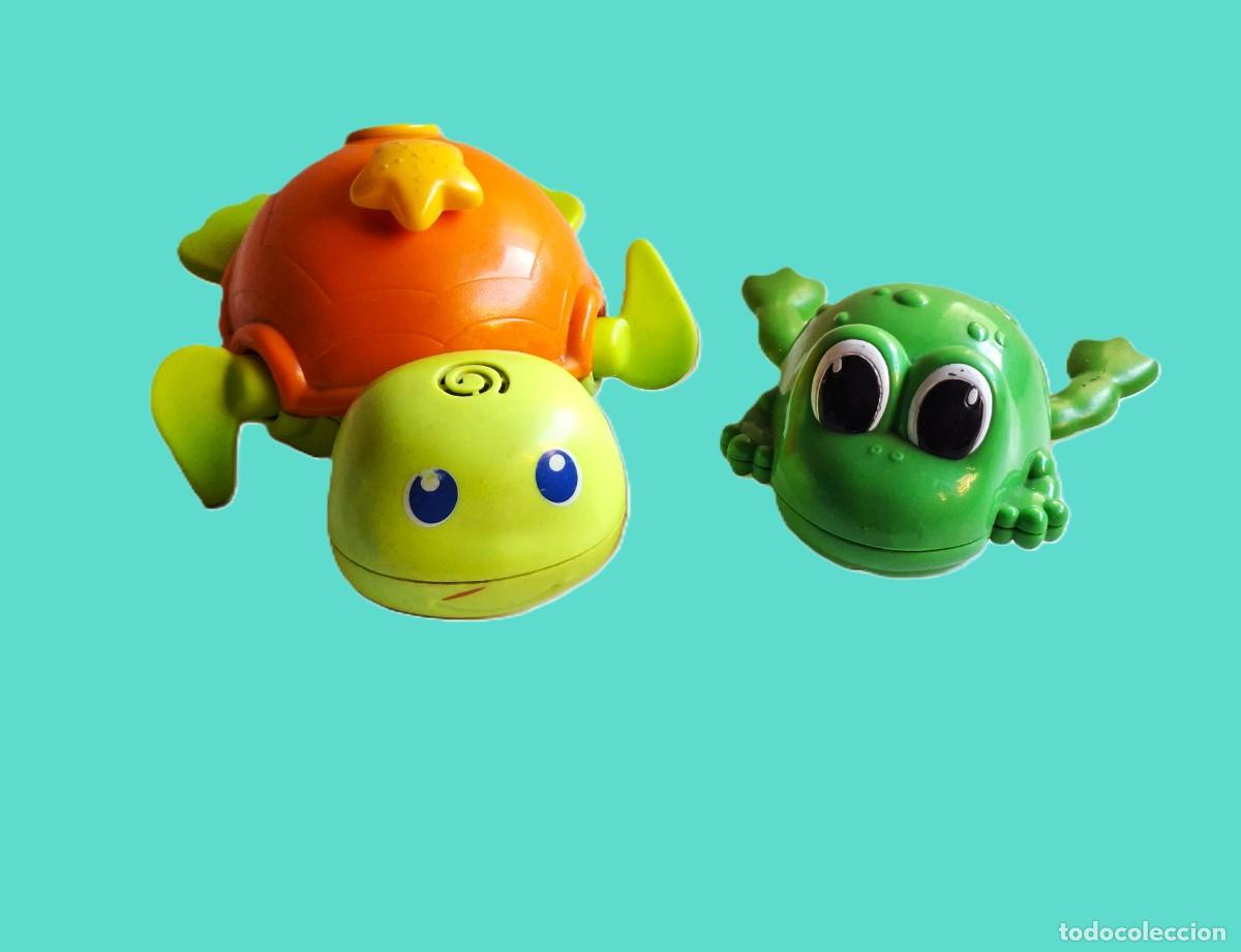 Jouets Anciens et Jeux de collection: LOTE DE JUGUETES DE BA&Ntilde;O DE CUERDA: RANA Y TORTUGA KEENWAY
