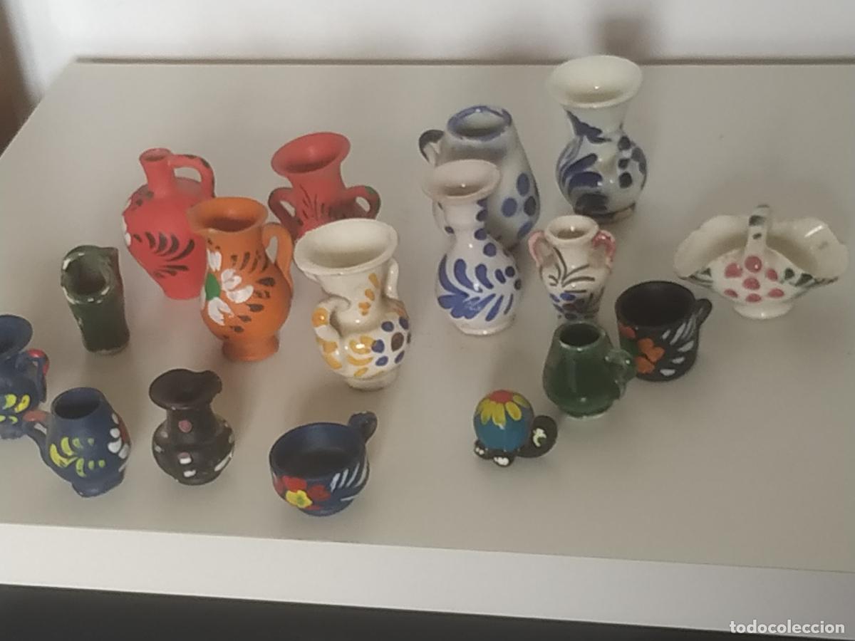 Antique Toys and Collectible Games: Colecci&oacute;n 16 Juguetes, ceramica miniatura cestas cantaro jarr&oacute;n
