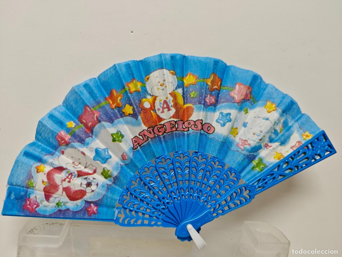 Juguetes antiguos y juegos de colecci&oacute;n: ABANICO INFANTIL DE TELA Y PlASTICO OSOS ANGELOSOS A&Ntilde;OS 70