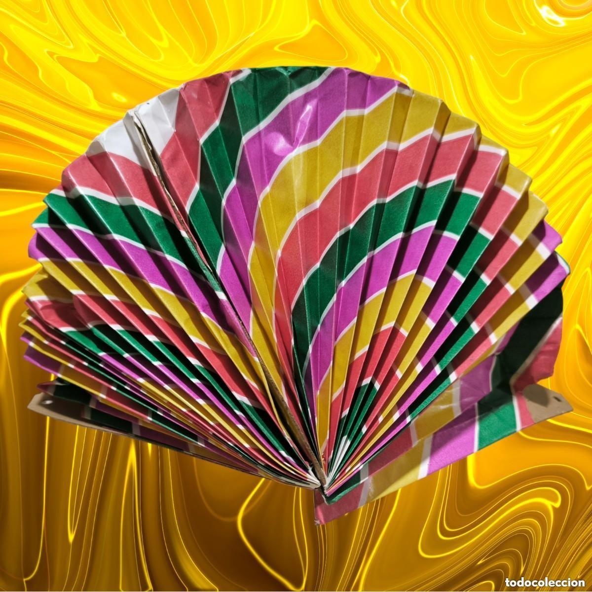 Juguetes antiguos y juegos de colecci&oacute;n: Juguete Abanico Decorativo De Carnaval &ndash; Festivo Multicolor Con Gran Impacto Visual