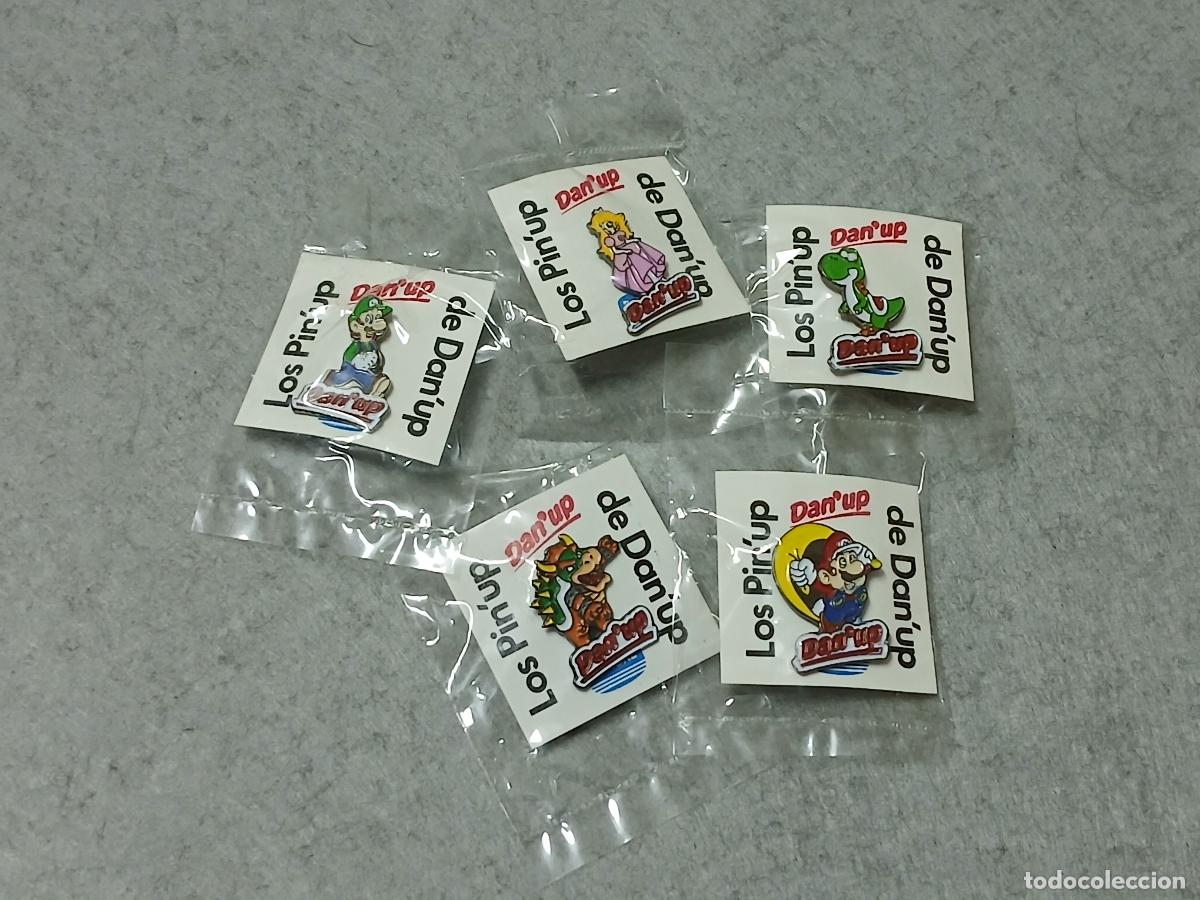 Juguetes antiguos y juegos de colecci&oacute;n: Premium, colecci&oacute;n completa. Super Mario, Dan up (Danone), 5 pins en bolsa original