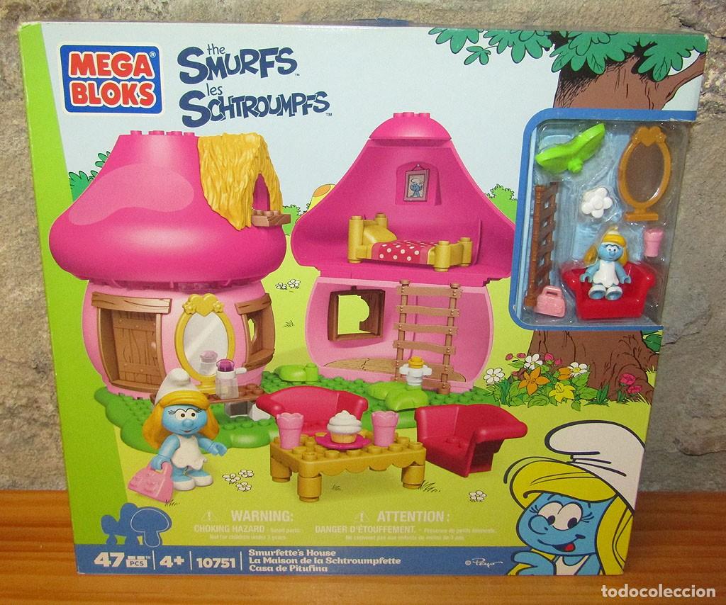 Juguetes antiguos y juegos de colecci&oacute;n: MEGA BLOKS - LOS PITUFOS - CASA DE PITUFINA - NUEVA Y EN SU CAJA ORIGINAL