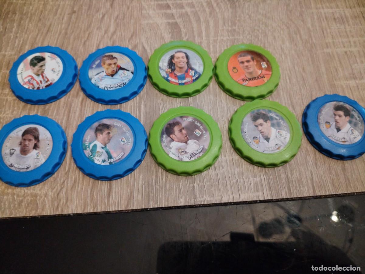 Juguetes antiguos y juegos de colecci&oacute;n: Tazos- Ronaldinho, pandiani,etc -9 tazos