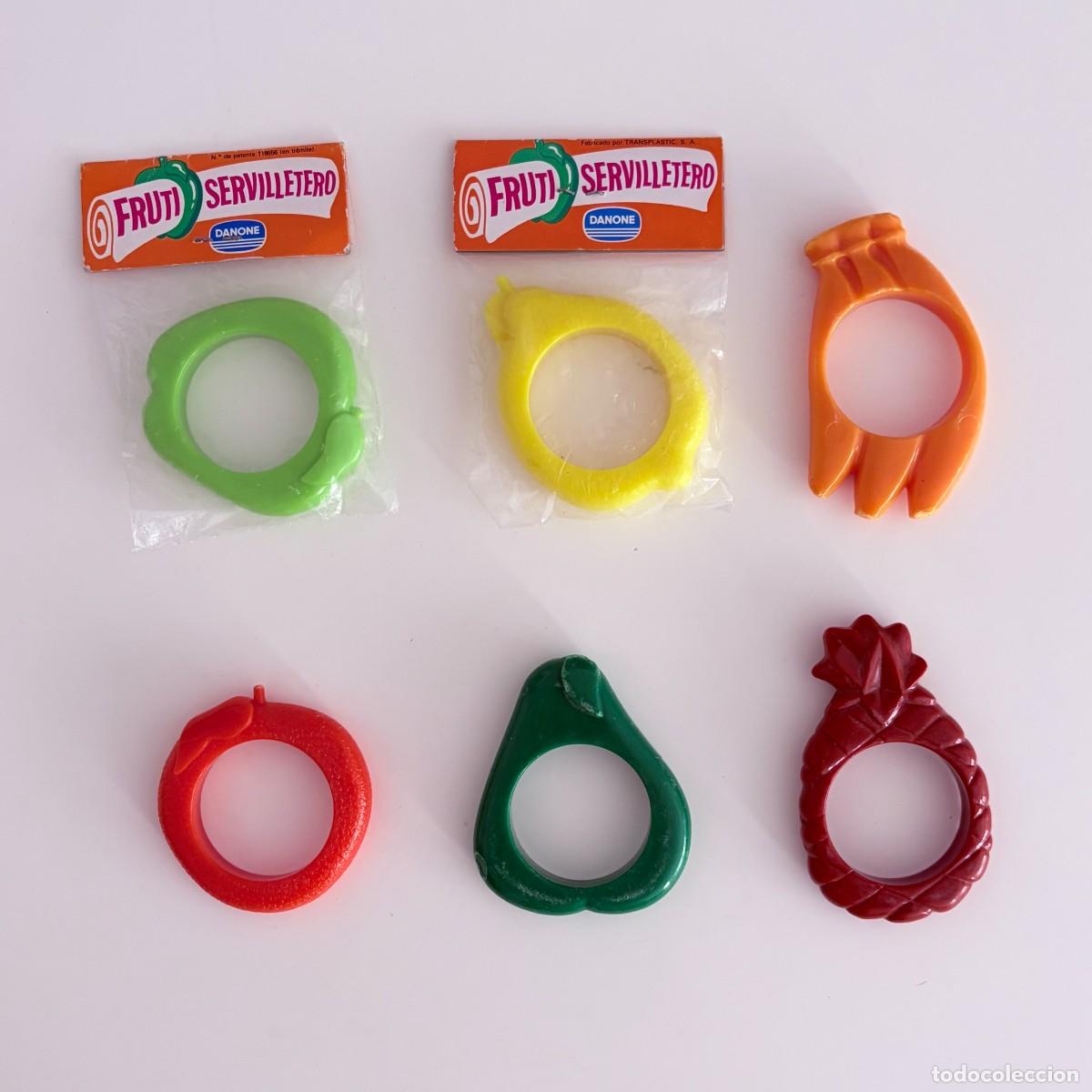 Brinquedos antigos e Jogos de cole&ccedil;&atilde;o: Lote 6 Fruti Servilleteros DANONE vintage a&ntilde;os 90 dos unidades nuevas originales