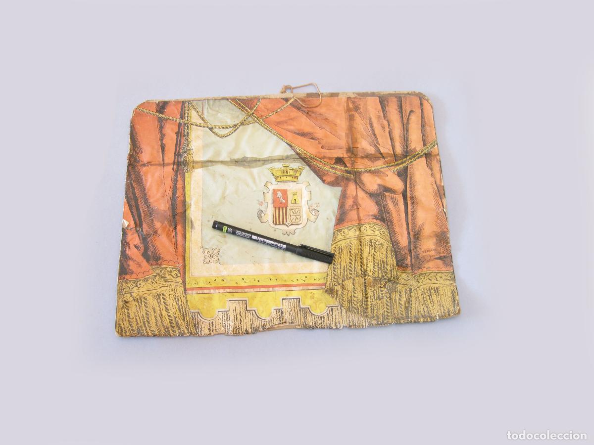Juguetes antiguos y juegos de colecci&oacute;n: ANTIGUO TEL&Oacute;N DE TEATRO DE JUGUETE CON EL ESCUDO DE ESPA&Ntilde;A DE LA REP&Uacute;BLICA
