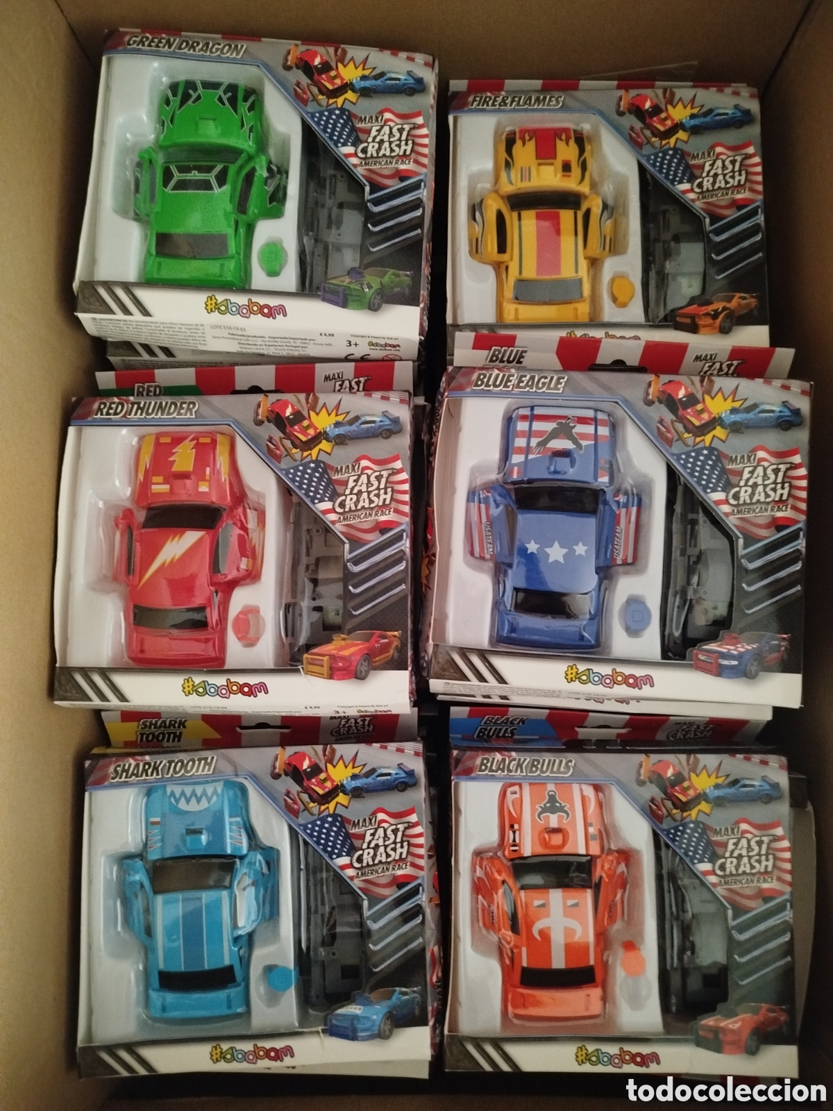 Juguetes antiguos y juegos de colecci&oacute;n: Colecci&oacute;n 6 coches Fast Crash Sbabam Nuevos