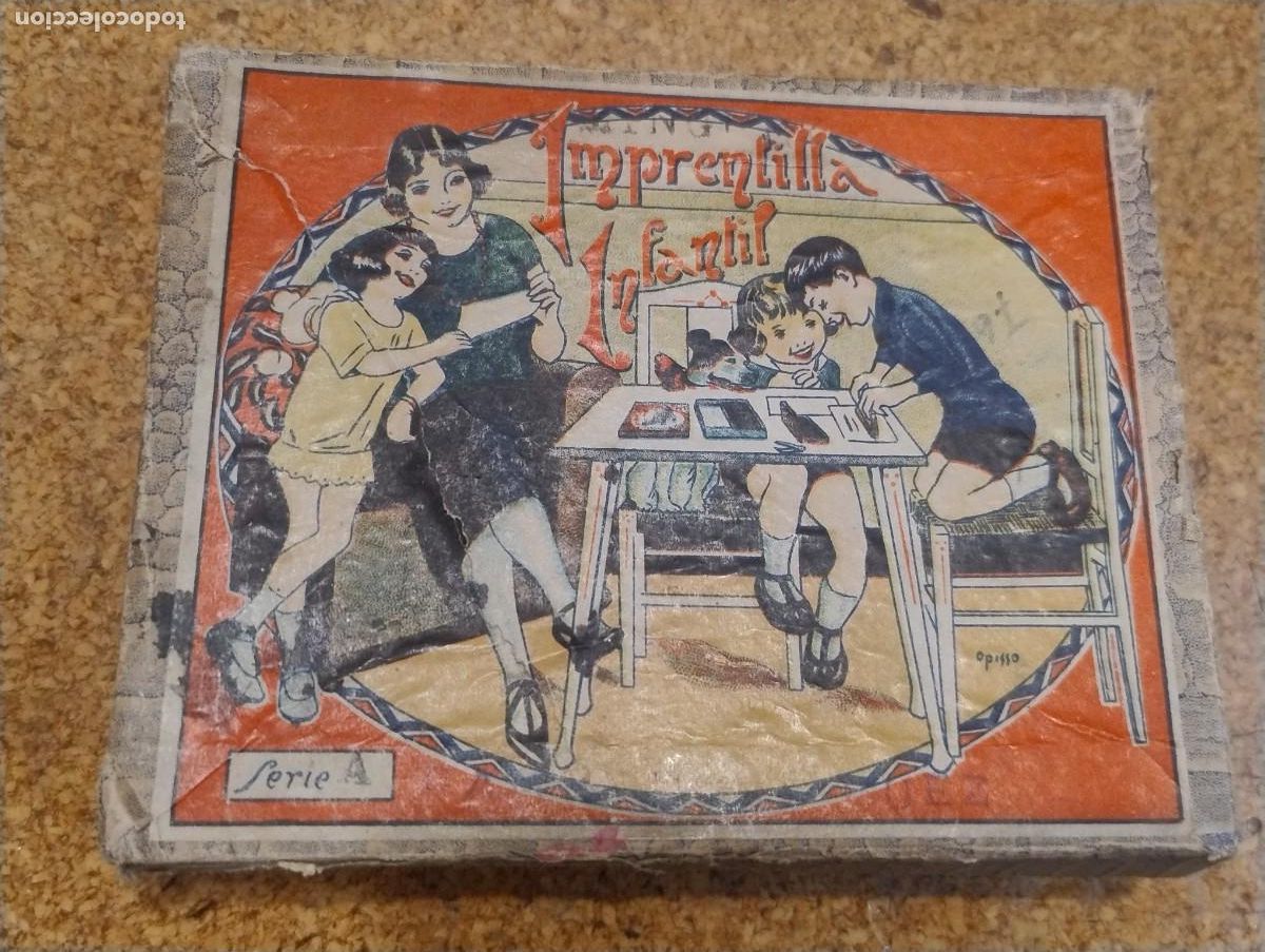 Antique Toys and Collectible Games: Juego Imprentilla Infantil, dibujo de Opisso, 12 x 9 cm