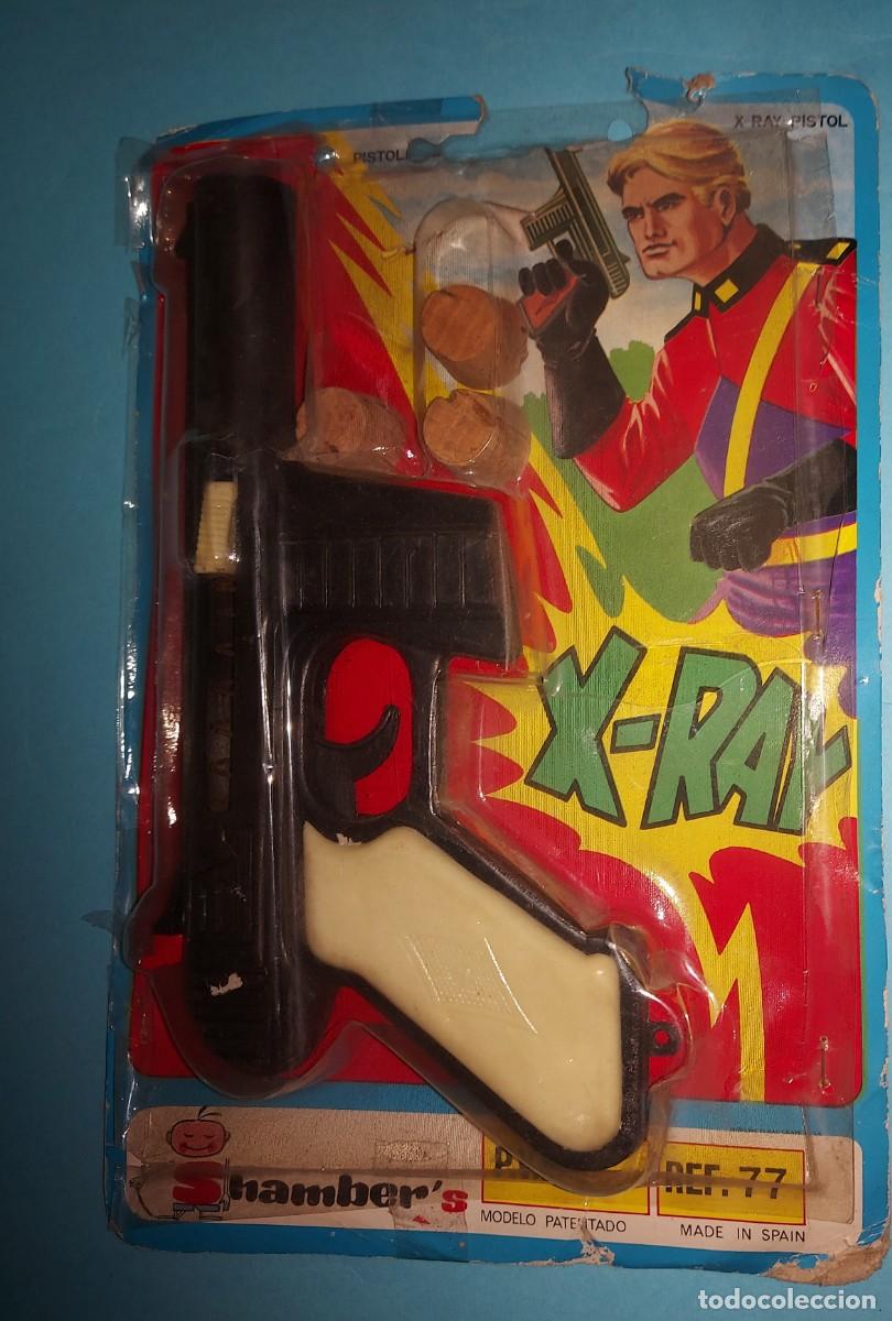 Juguetes antiguos y juegos de colecci&oacute;n: PISTOLA DE JUGUETE de corchos MARCA SHAMBERS, X-RAY nueva sin usar a&ntilde;os 70-80