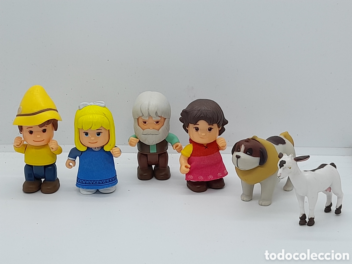 Juguetes antiguos y juegos de colecci&oacute;n: LOTE COMPLETO DE FIGURAS HEIDI, DE FAMOSA. PINYPON.