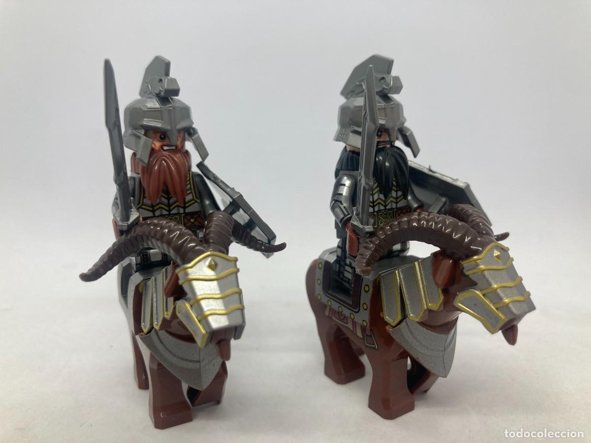 Juguetes antiguos y juegos de colecci&oacute;n: Minifiguras El Hobbit Enanos en Cabras