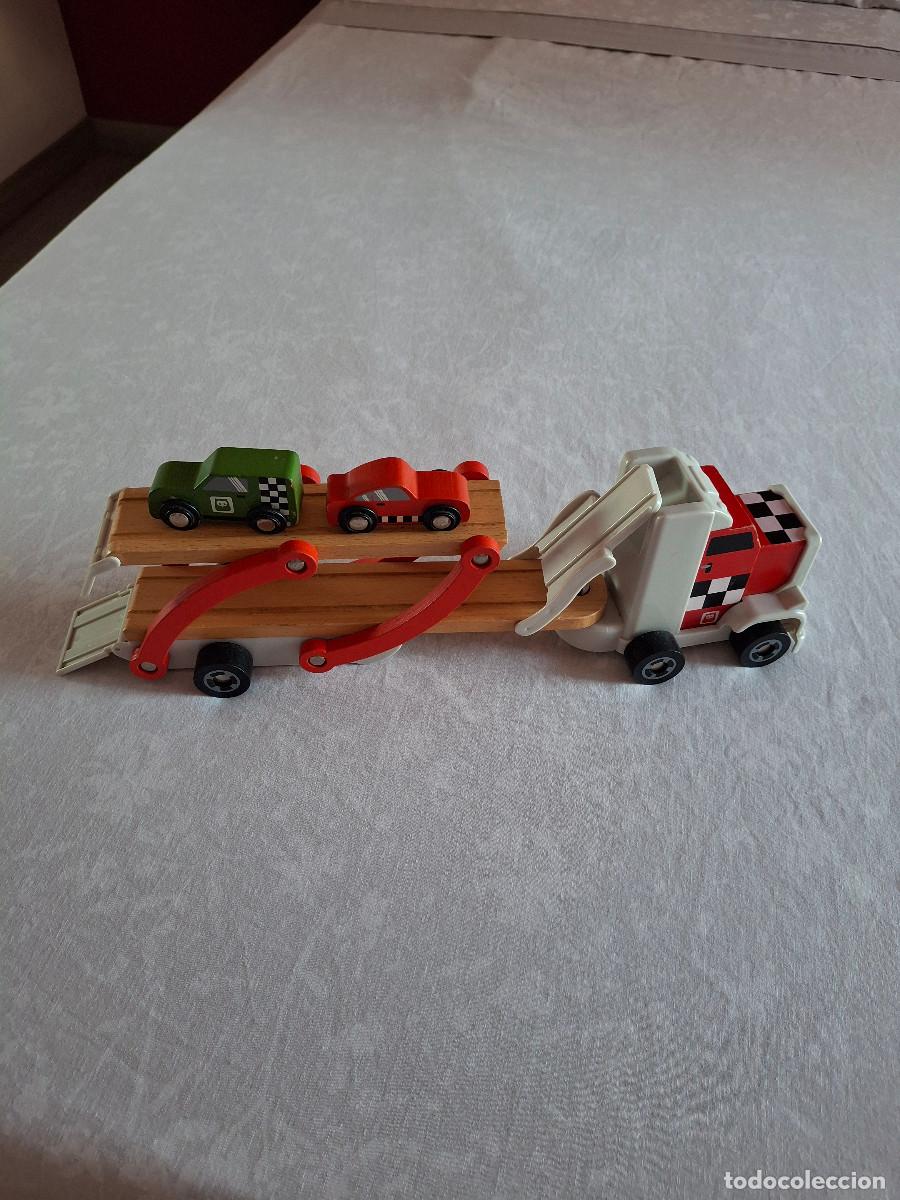 Juguetes antiguos y juegos de colecci&oacute;n: Cami&oacute;n portacoches de madera