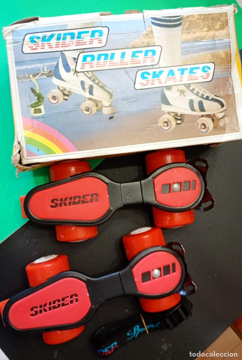 Juguetes antiguos y juegos de colecci&oacute;n: Patines Super Skider de metal extensibles, en su caja, nuevos sin usar. A&ntilde;os 70-80