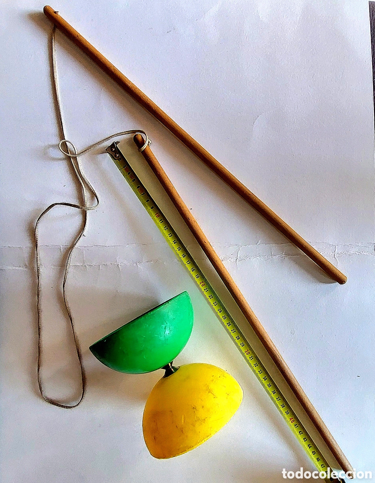 Juguetes antiguos y juegos de colecci&oacute;n: DIABOLO CON PALOS DE MADERA