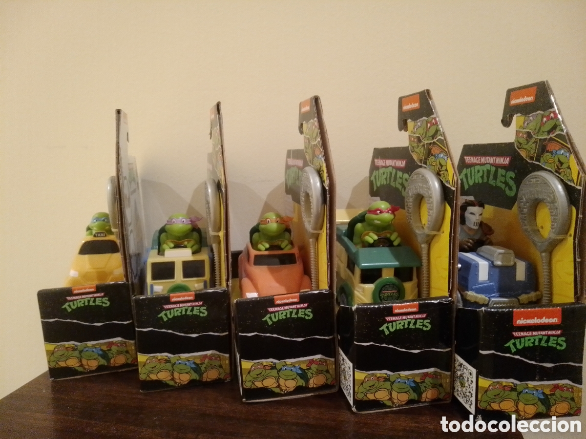 Juguetes antiguos y juegos de colecci&oacute;n: Lote 5 coches Tortugas Ninja - Teenage Mutant Ninja Turtles - Rad Rip Racers - Nuevos en blister