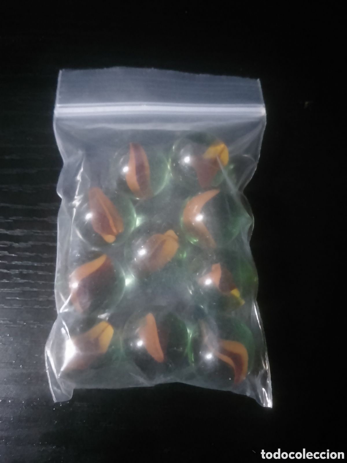 Juguetes antiguos y juegos de colecci&oacute;n: Lote 10 Canicas - Tipo ojo de gato - Color naranja - Vintage - Nuevas, jam&aacute;s usadas.