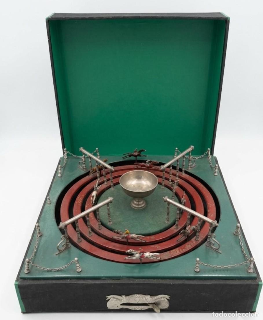 Juguetes antiguos y juegos de colecci&oacute;n: Juego Mec&aacute;nico de Carreras de caballos XXL Apuestas Antiguo a&ntilde;o 1900