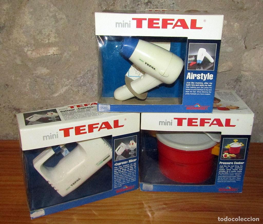 Juguetes antiguos y juegos de colecci&oacute;n: ELECTRODOMESTICOS TEFAL PARA NI&Ntilde;OS: OLLA A PRESI&Oacute;N, SECADOR DE PELO Y BATIDORA - NUEVOS
