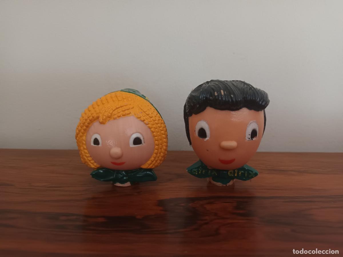 Antique Toys and Collectible Games: PAREJA CABEZUDOS CREMA ATRIX PUBLICIDAD PREMIUM A&Ntilde;OS 60 TIPO MARIONETA