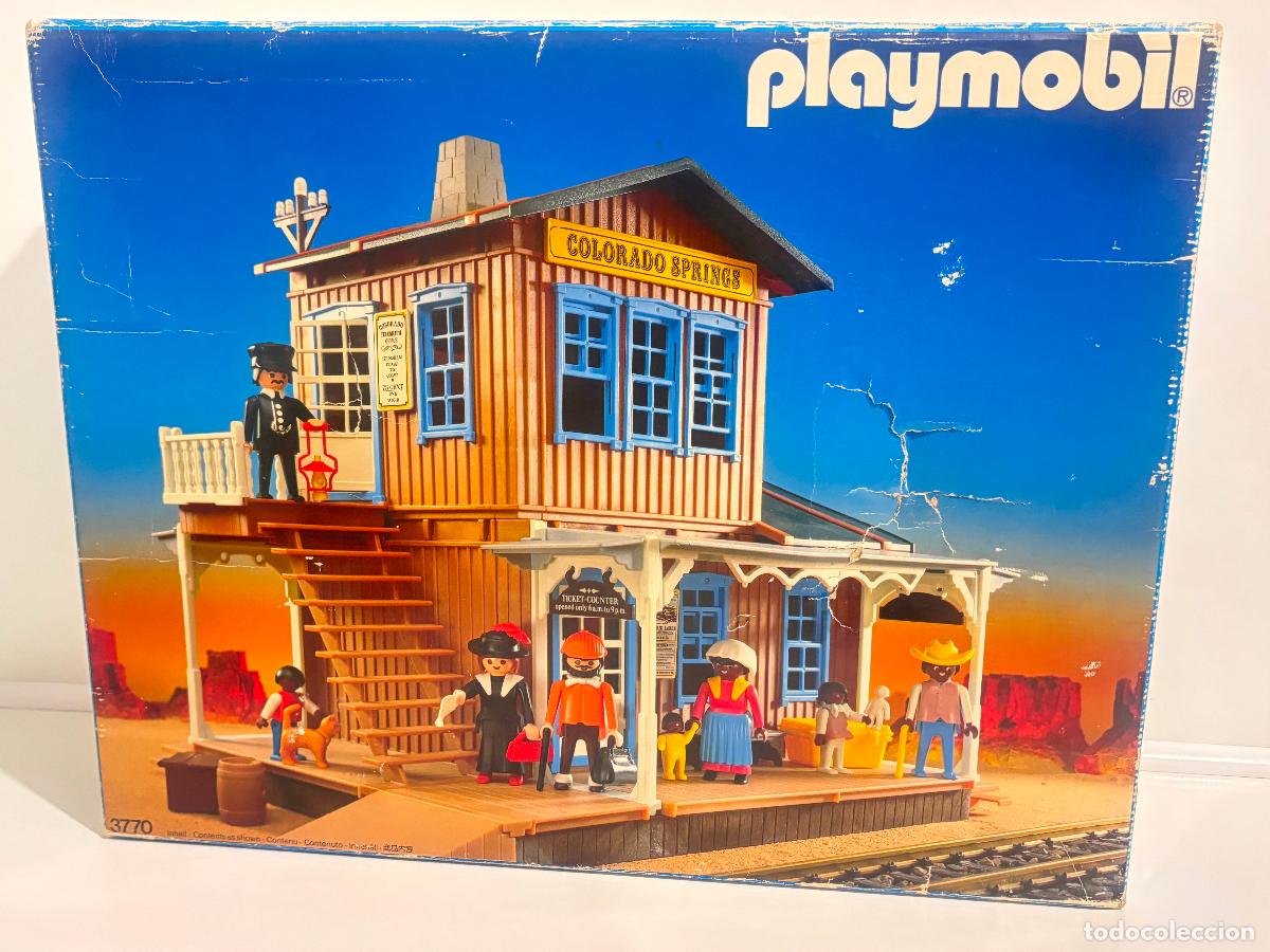 Giocattoli antichi e Giochi di collezione: Playmobil 3770 caja vac&iacute;a estaci&oacute;n tren con corcho