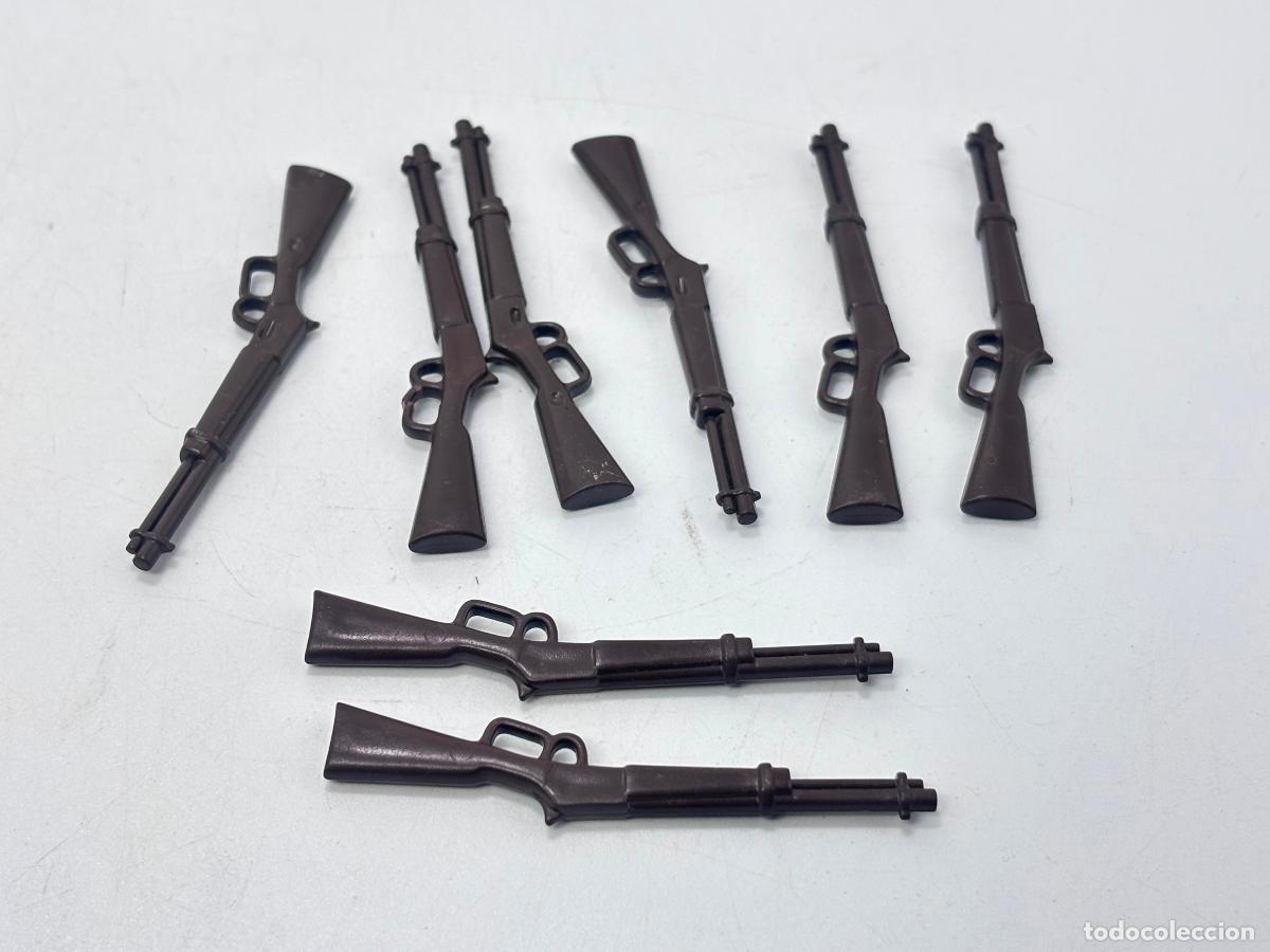 Juguetes antiguos y juegos de colecci&oacute;n: Playmobil lote escopeta rifle vaquero ladr&oacute;n soldado oeste