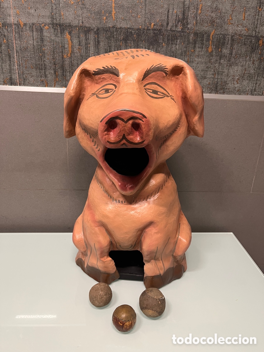 Juguetes antiguos y juegos de colecci&oacute;n: Antiguo tragabolas de cart&oacute;n piedra,a&ntilde;os 40