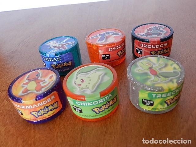 Juguetes antiguos y juegos de colecci&oacute;n: Lote 6 pokemon roller 04 20 37 49 51 y 52 a&ntilde;o 2006 COLECCI&Oacute;N TIPO TAZOS MAGIC BOX INT.