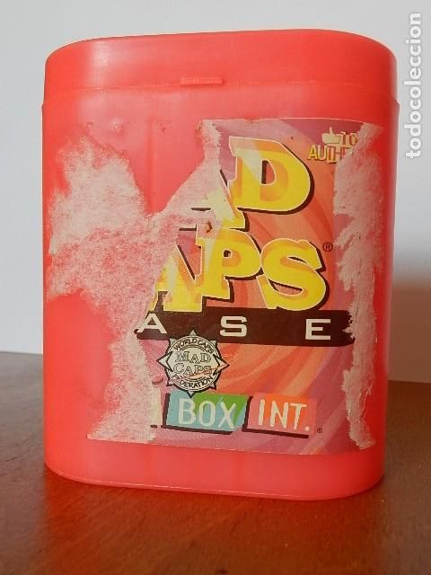 Juguetes antiguos y juegos de colecci&oacute;n: PORTATAZOS DOBLE MAD CAPS CASE rosa PORTA TAZOSMAGIC BOX INT MAD