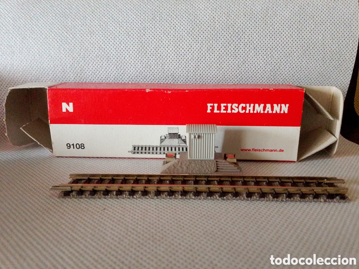 Juguetes antiguos y juegos de colecci&oacute;n: Fleischmann N 9108 V&iacute;a Recta con Garita