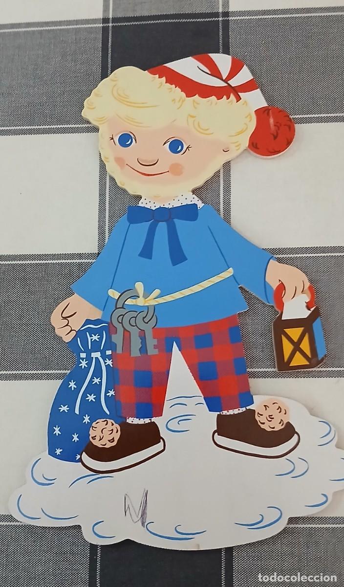 Juguetes antiguos y juegos de colecci&oacute;n: TROQUELADO DE MADERA DUENDE NAVIDAD