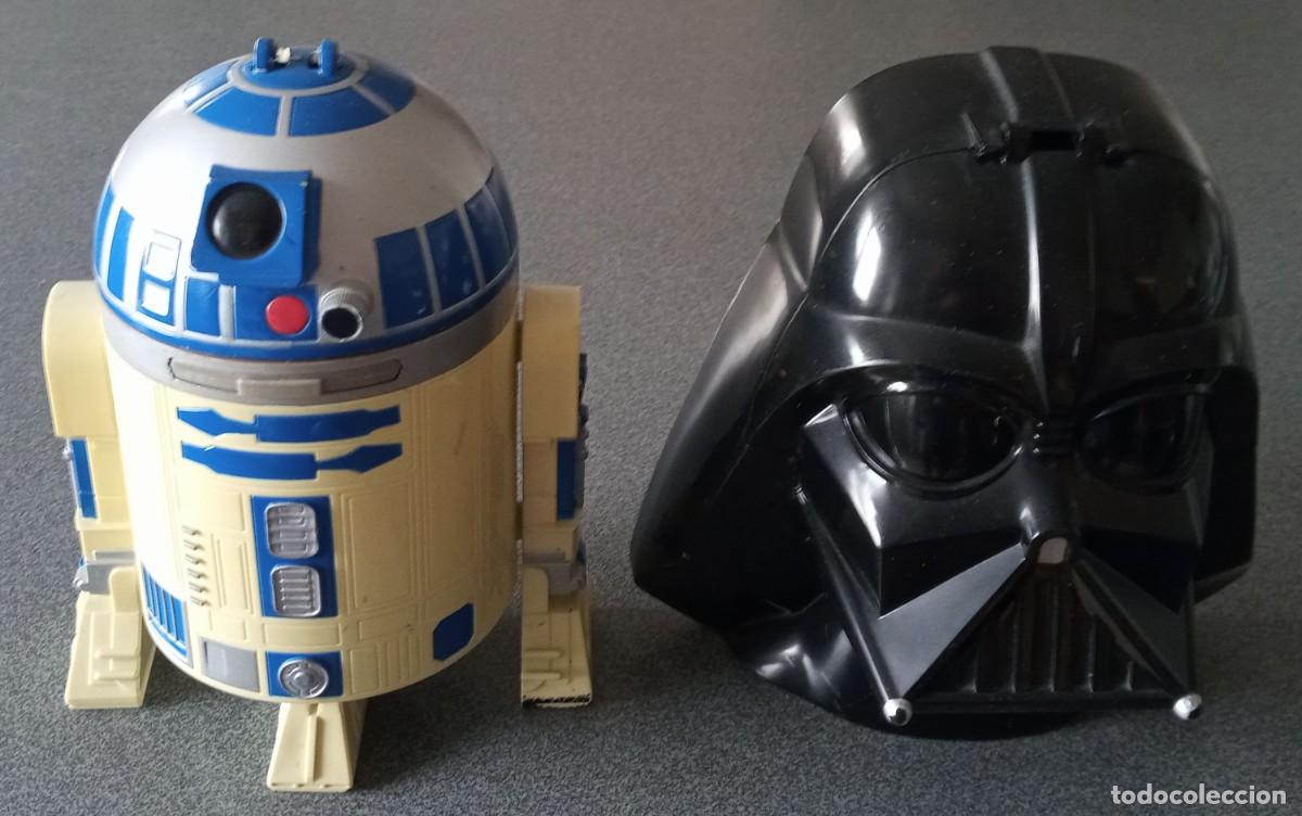 Juguetes antiguos y juegos de colecci&oacute;n: Lote R2D2 Darth Vader Star Wars 1994 Micromachines