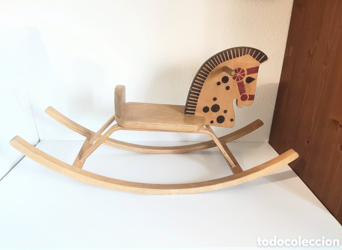Juguetes antiguos y juegos de colecci&oacute;n: Caballito de Madera para ni&ntilde;os Dise&ntilde;o Nordico Pieza de dise&ntilde;o escandinavo vintage: caballito de bal