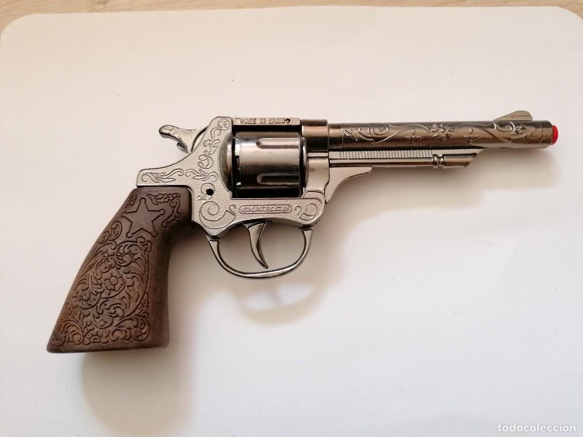 Juguetes antiguos y juegos de colecci&oacute;n: Pistola de juguete revolver Gonher GS-8 N&ordm;80 &ndash; A&ntilde;os 1970 &ndash;80, 20x9 cm fulminantes, nueva