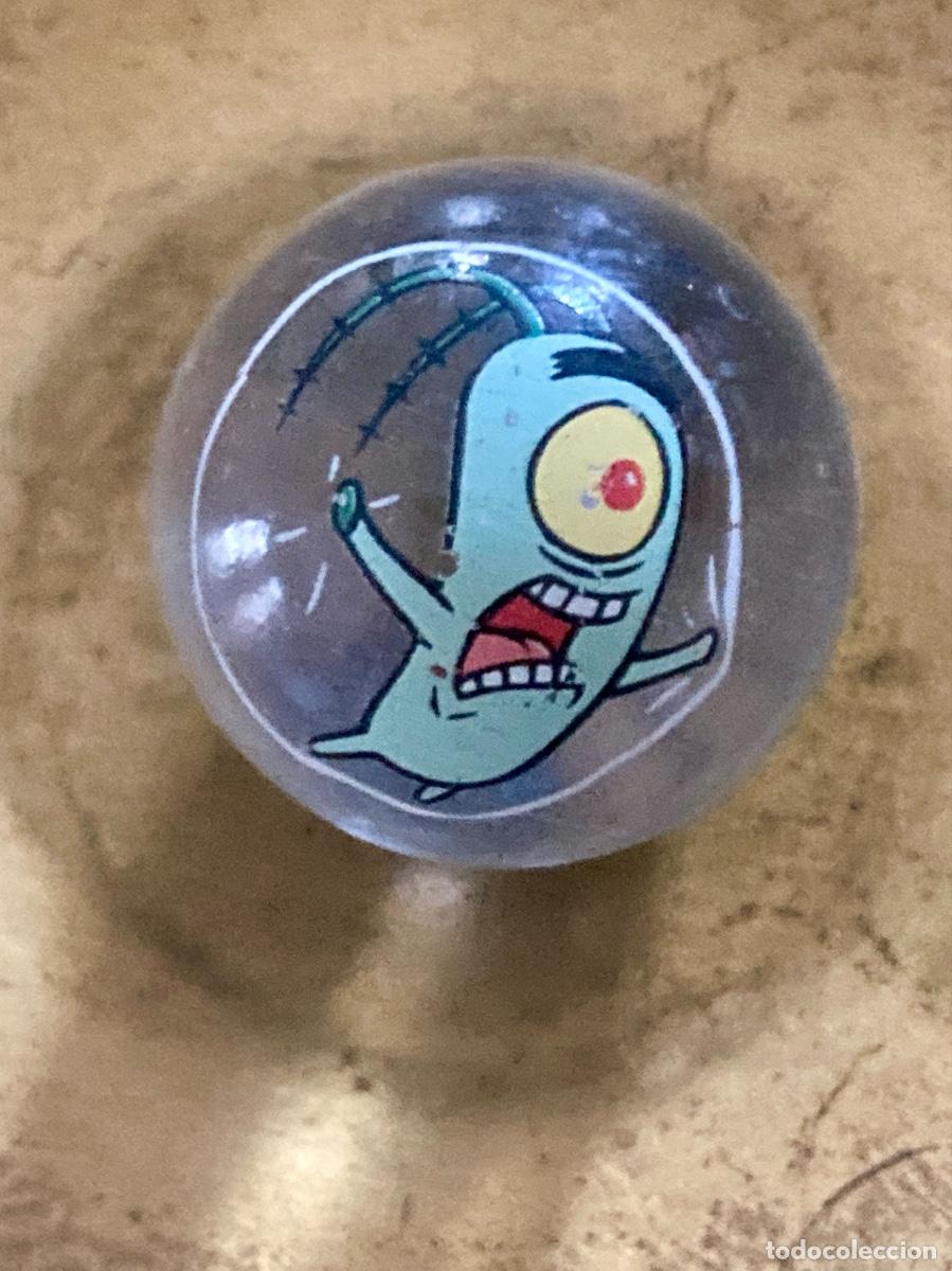 Juguetes antiguos y juegos de colecci&oacute;n: Canica grande de cristal. PLACTON, BOB ESPONJA