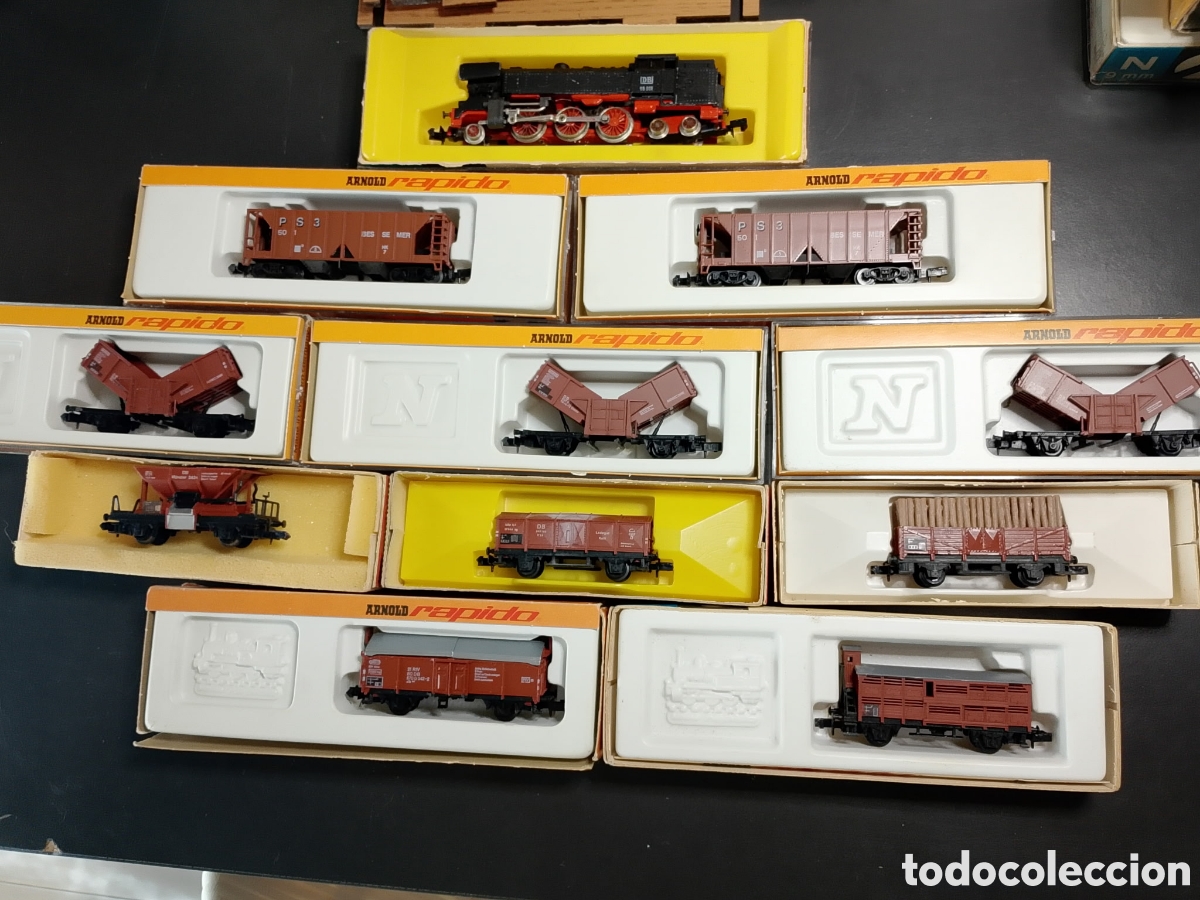 Juguetes antiguos y juegos de colecci&oacute;n: Lote Arnold Rapido trenes escala N