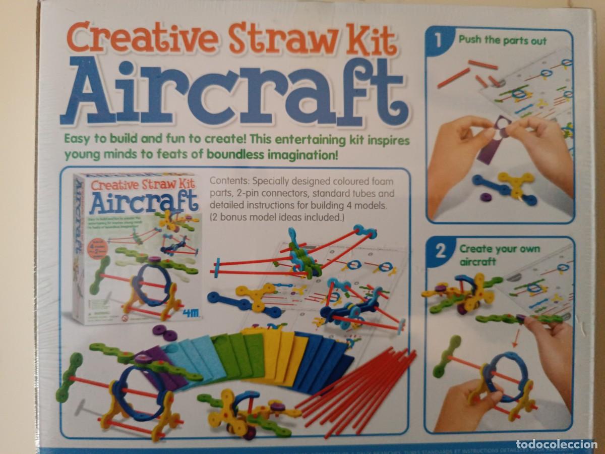 Juguetes antiguos y juegos de colecci&oacute;n: 4M Creative Straw Kit Aircraft 00-04624 nuevo precintado