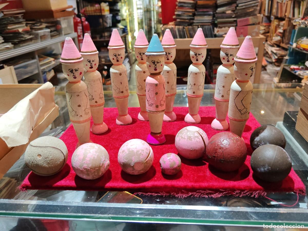 Juguetes antiguos y juegos de colecci&oacute;n: juego antiguo de bolos ..usado..juegos tradicionales.madera.