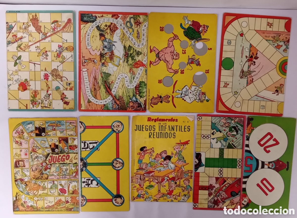 Juguetes antiguos y juegos de colecci&oacute;n: Reglamento y 8 tableros juegos reunidos Geyper