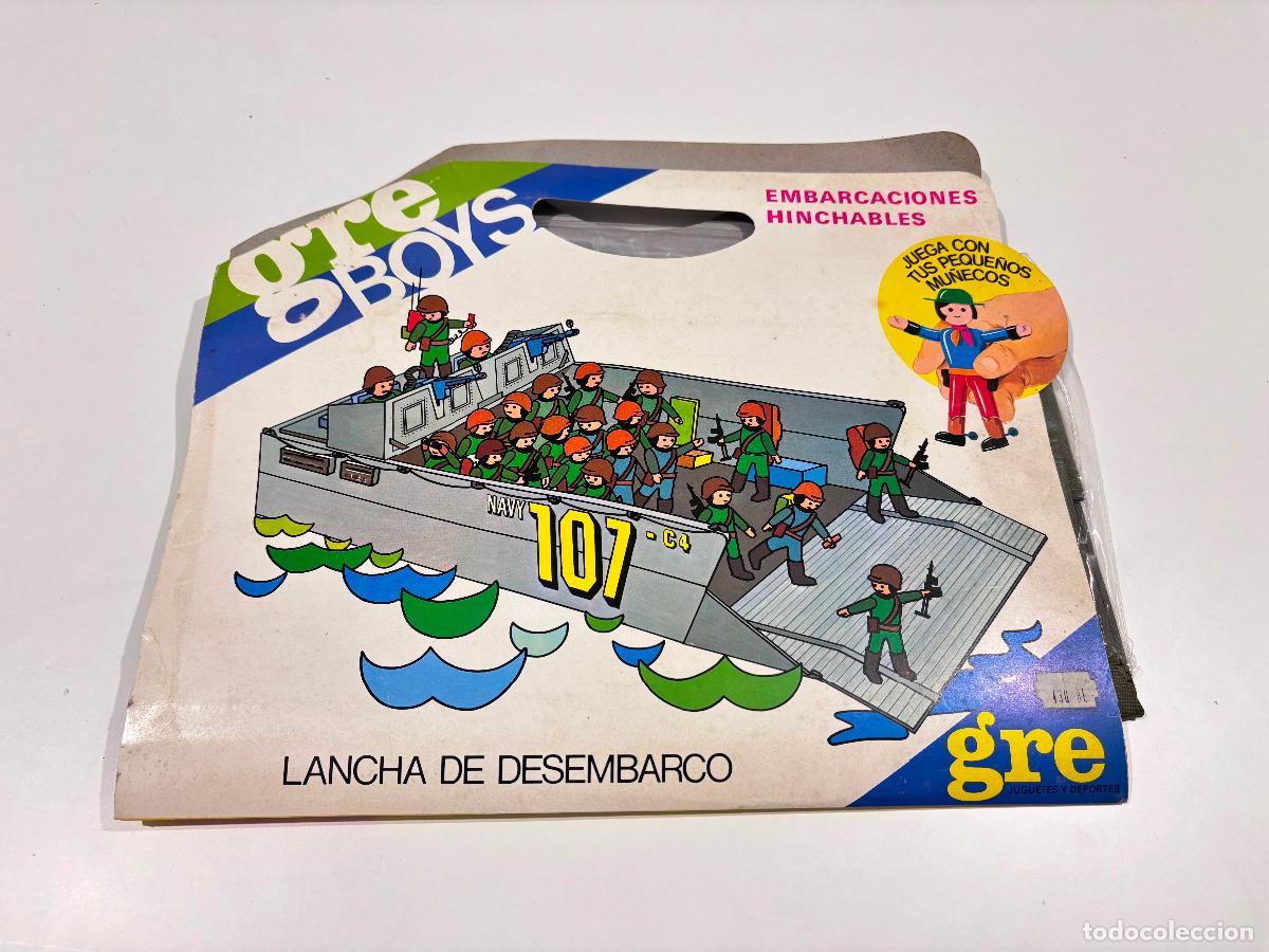 Juguetes antiguos y juegos de colecci&oacute;n: Gre Man boys canoa inchable lancha de desembarco