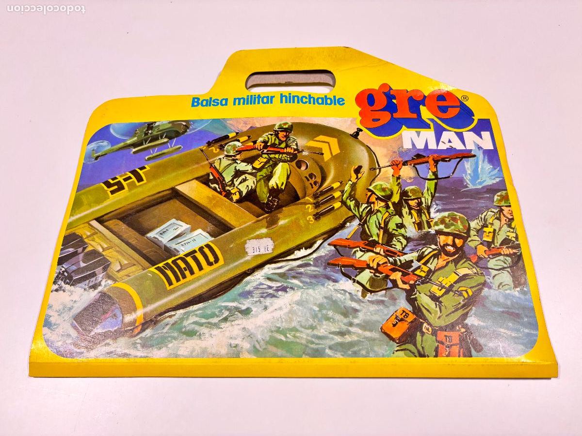 Juguetes antiguos y juegos de colecci&oacute;n: Gre Man boys canoa inchable balsa militar