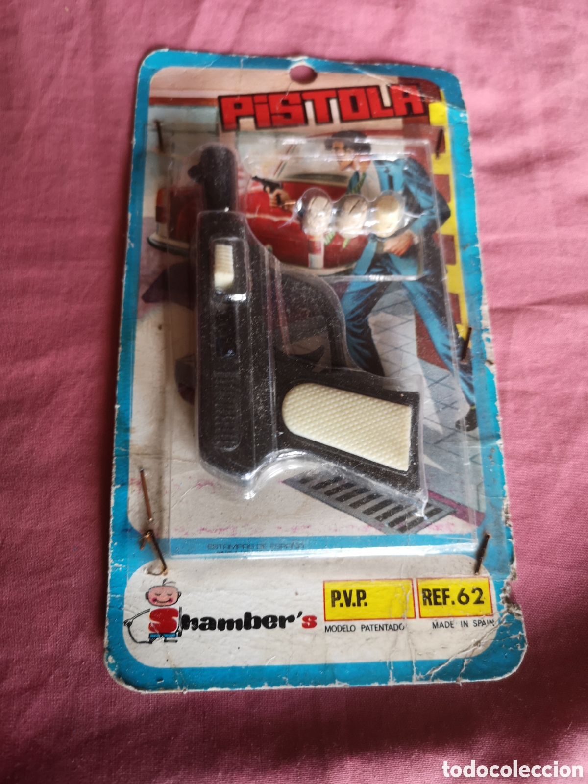 Jouets Anciens et Jeux de collection: Pistola lanzatapones n&deg;62. De 10 cm. SIN USAR. PRESENTACI&Oacute;N ANTIGUA. Shamber's a&ntilde;os 70.