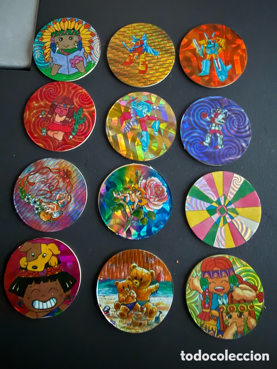 Jouets Anciens et Jeux de collection: TAZOS BRILLANTES. MADE IN TAIW&Aacute;N. a&ntilde;os 80/90. TRANSFORMERS. etc ..