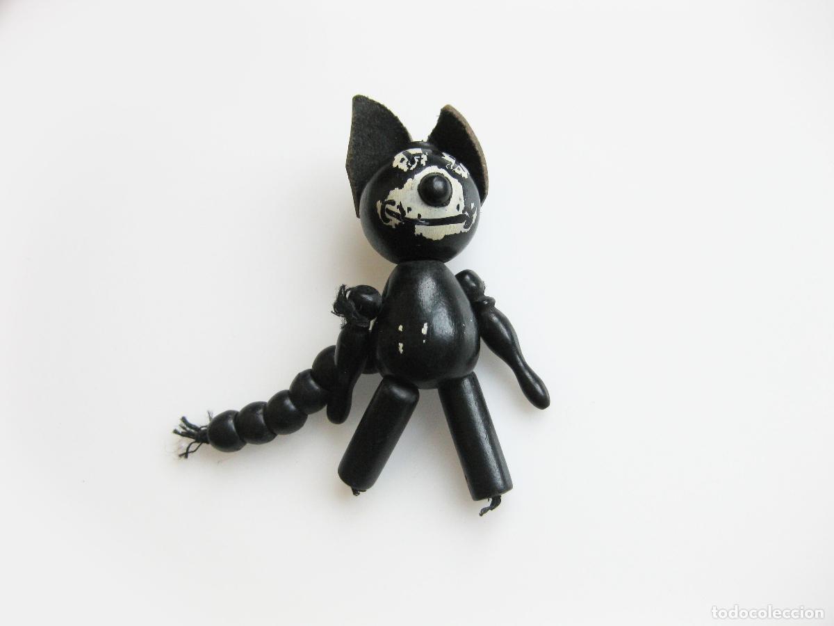 Antique Toys and Collectible Games: ANTIGUA FIGURA ARTICULADA DEL GATO FELIX HECHO EN MADERA. TIPO GOULA.