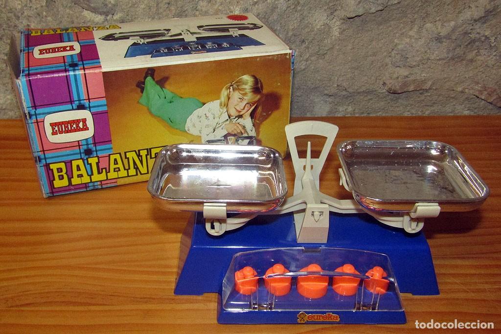 Antique Toys and Collectible Games: ANTIGUA BALANZA DE EUREKA - A&Ntilde;OS 70/80 - NUEVA Y EN SU CAJA ORIGINAL -
