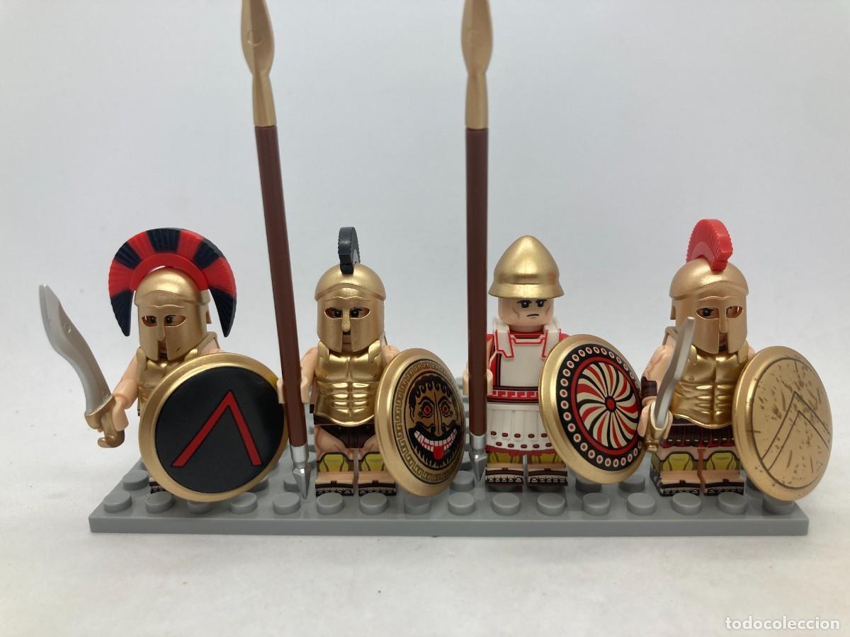 Altes Spielzeug und Spiele: Minifiguras hoplitas griegos espartanos