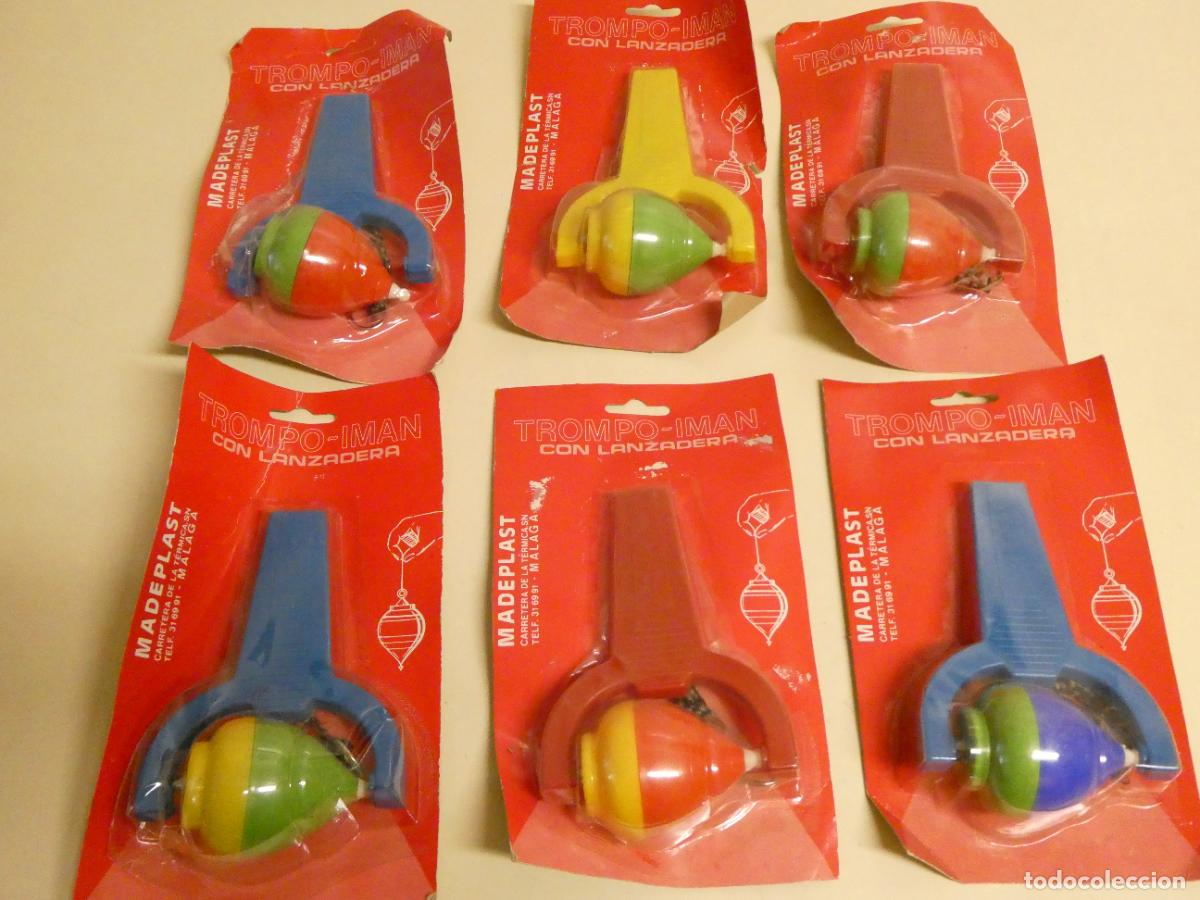 Brinquedos antigos e Jogos de cole&ccedil;&atilde;o: 6 JUGUETES ANTIGUOS DISTINTOS A&Ntilde;OS 70 80. PEONZA TROMPO IM&Aacute;N. MADEPLAST M&Aacute;LAGA. 400GR