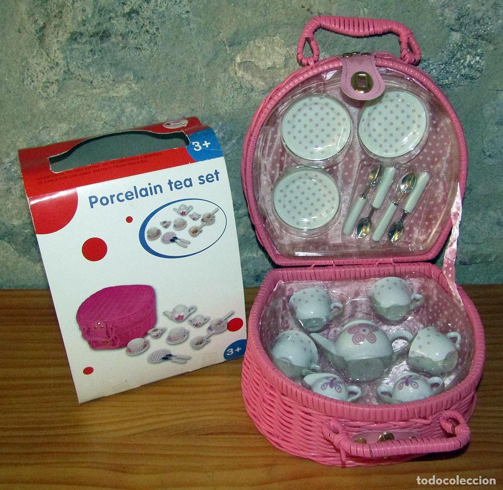 Altes Spielzeug und Spiele: JUEGO DE CAFE O TE INFANTIL - PORCELANA - NUEVO Y EN SU CESTO ORIGINAL