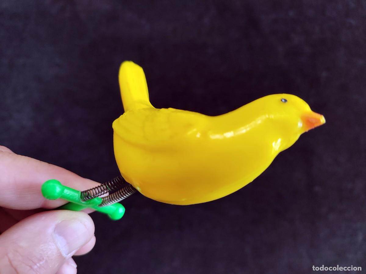 Juguetes antiguos y juegos de colecci&oacute;n: ANTIGUO CANARIO DE CELULOIDE. P&Aacute;JARO CON MUELLES